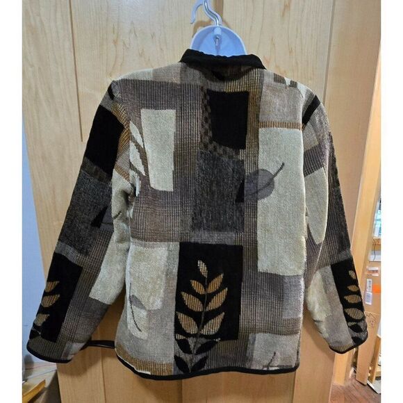 Vintage Coldwater Creek Womens Patchwork Leaf Print Zip Jacket Made in USA - Picture 3 of 4